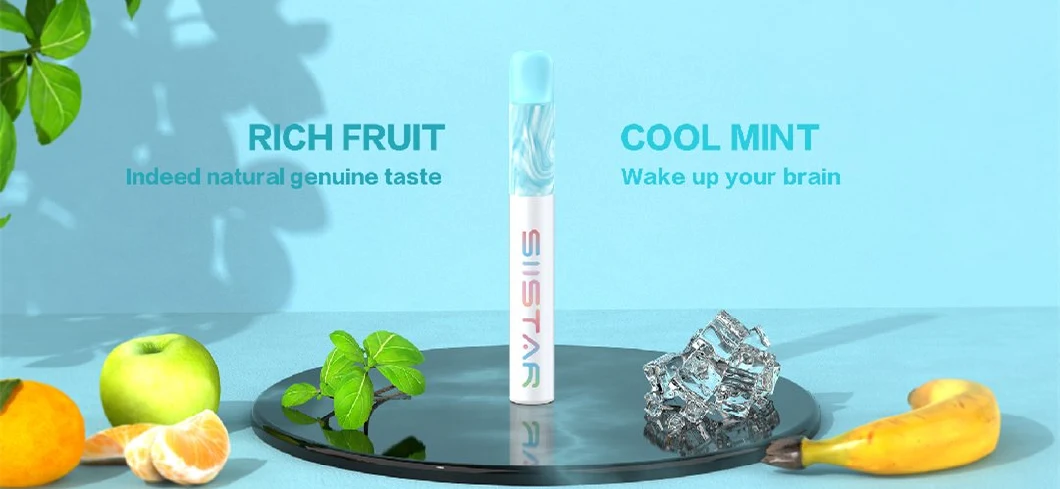 Siistar New Design Environmentally Friendly Rechargeable 600puff Vape with Disposable Cartridge 2ml