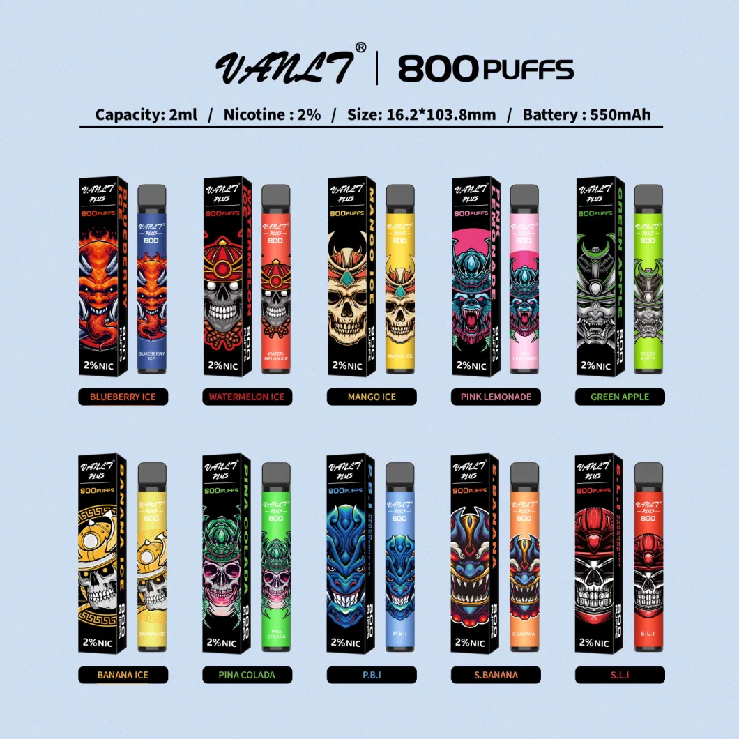 Vanlt Plus Disposable Vape Hot Selling Factory Price Directly 2% Nicotine Salt Disposable Vape Pen 800 Puffs Disposable Vape Elektroni&ccaron; Ka Cigareta