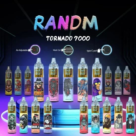 Randm Tornado 7000 Puffs Nic Disposable E Cigarettes Pod Device Powerful Battery 14ml Prefilled Cartridge Vape